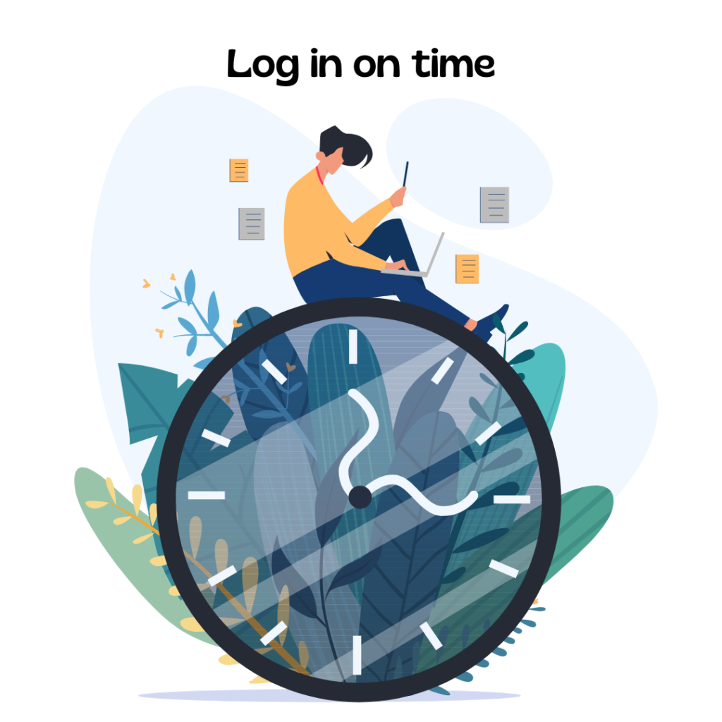 log in on time